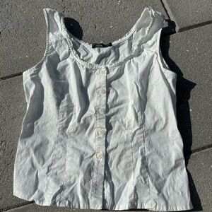 Brandy Melville White Button-Up Blouse